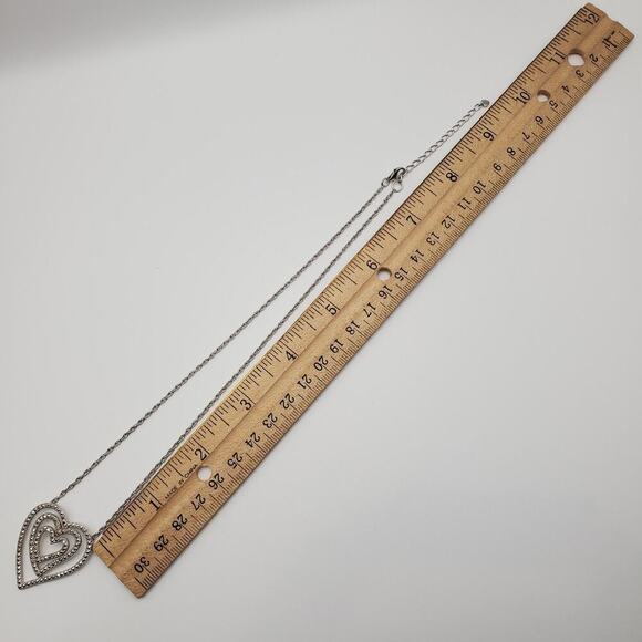 Sterling Silver Triple Heart Marcasite Accent Pendant on 17" Rope Chain Necklace - Picture 6 of 6